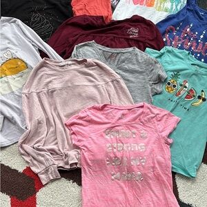 Set of 12 girls xl/l tops, tees t-shirts, long sleeve and tanks